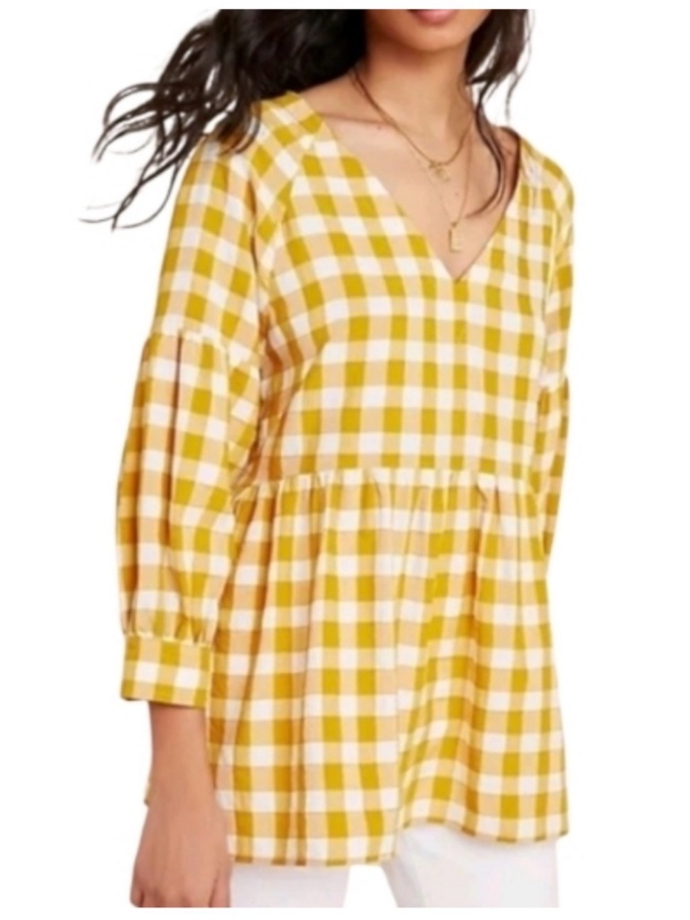 Anthropologie Maeve Women’s  Gingham 
April Too Blouse Size Small NWT